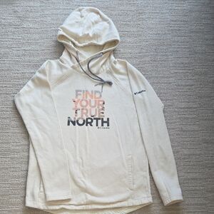 Columbia Cream Hooded Pullover with 'Find Your True North' Graphic